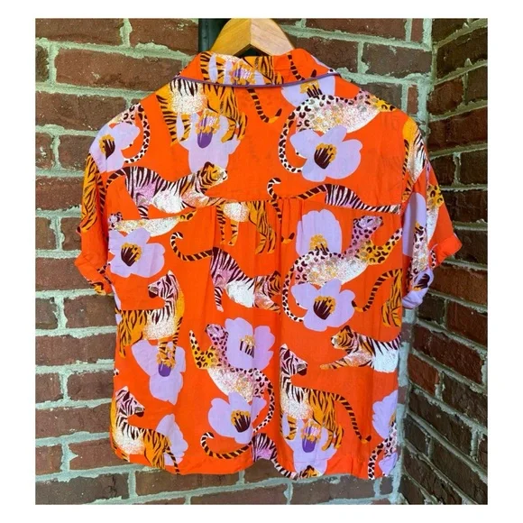 NWOT Anthropologie Claire Colin Dreamer Lounge Top in Mango  Size XSmall - Picture 8 of 10